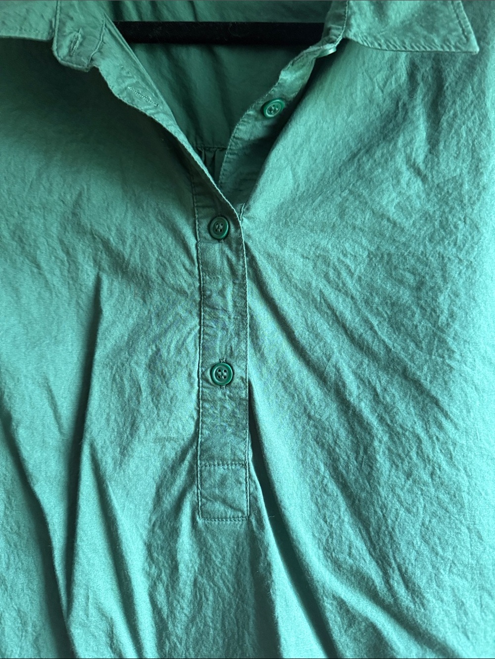 Lane Bryant Green Ruffle Sleeve Button Polo Blouse - Picture 3 of 3
